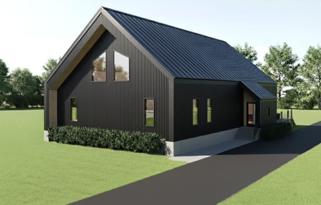Architectural rendering of a modern custom home